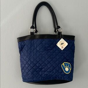 Vintage Milwaukee Brewers Quilted Tote Bag